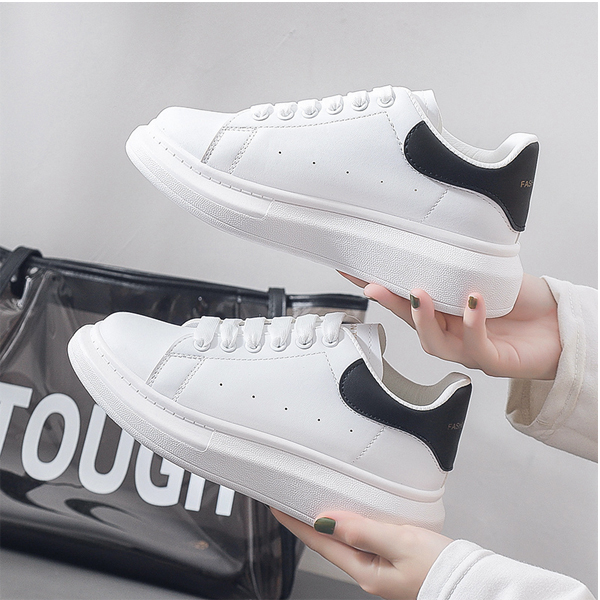 Autumn and winter McQueen small white shoes 2022 new women's shoes versatile thick bottom increase in autumn sports and leisure daddy shoes